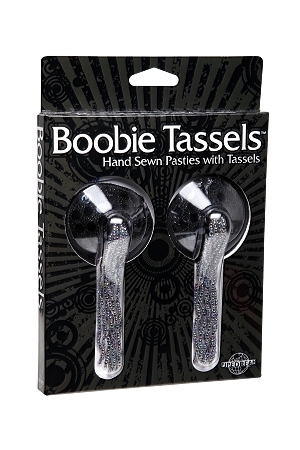 Boobie tassles hand sewn pasties w/tassles - black
