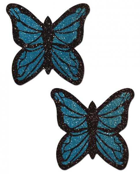 Pastease Blue Glitter Butterfly Pasties O/S