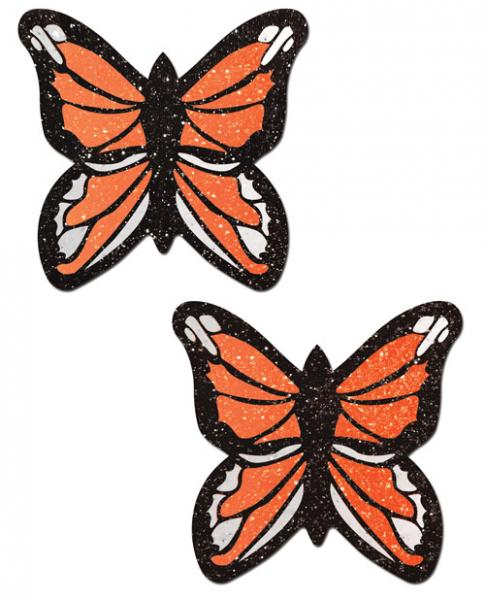 Pastease Orange Glitter Butterfly Pasties O/S