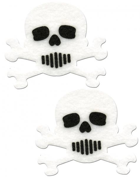 Skull Crossbones White Black Pasties O/S