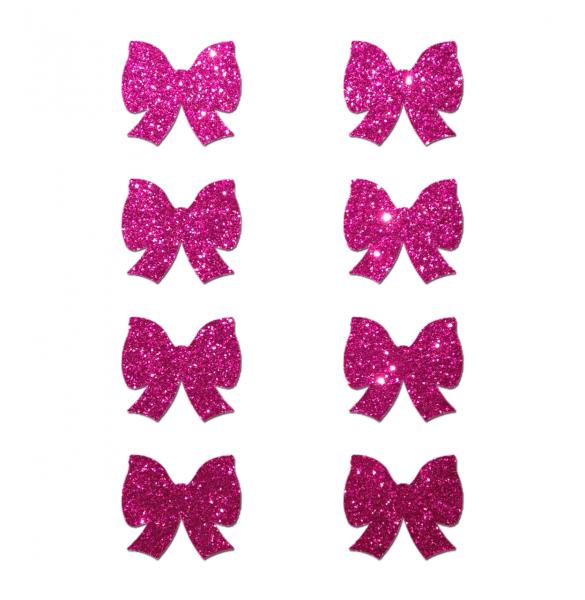 Pastease Mini Glitter Bows Hot Pink Pack Of 8
