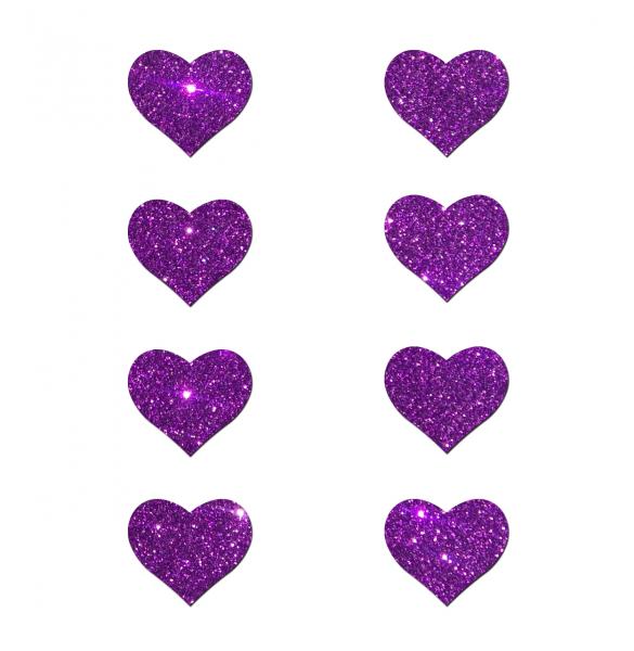 Pastease Mini Glitter Hearts Purple Pack Of 8 Pasties