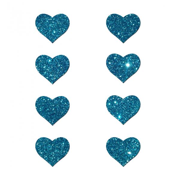 Pastease Mini Glitter Hearts Blue Pack Of 8 Pasties