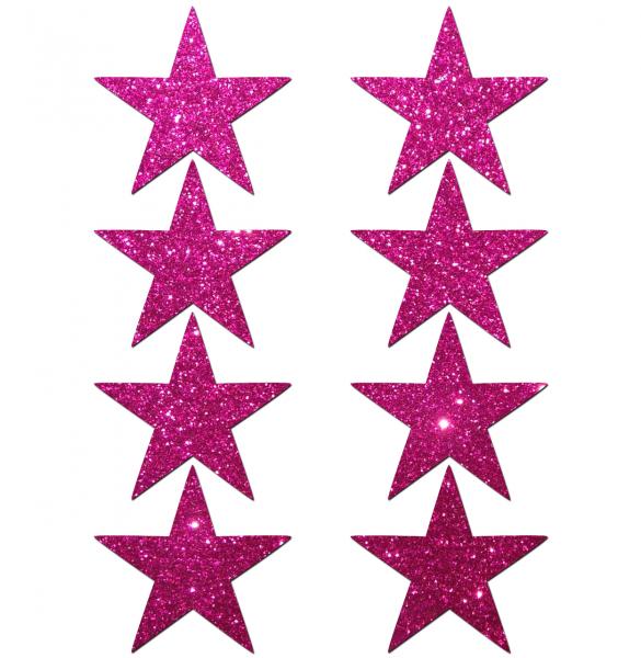 Pastease Mini Glitter Stars Hot Pink Pack Of 8 Pasties