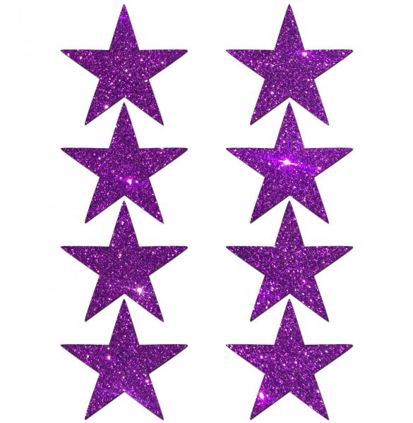 Pastease Mini Glitter Stars Purple Pack Of 8 Pasties