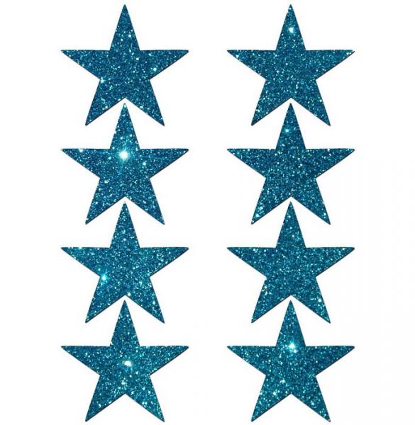 Pastease Mini Glitter Stars Blue Pack Of 8 Pasties
