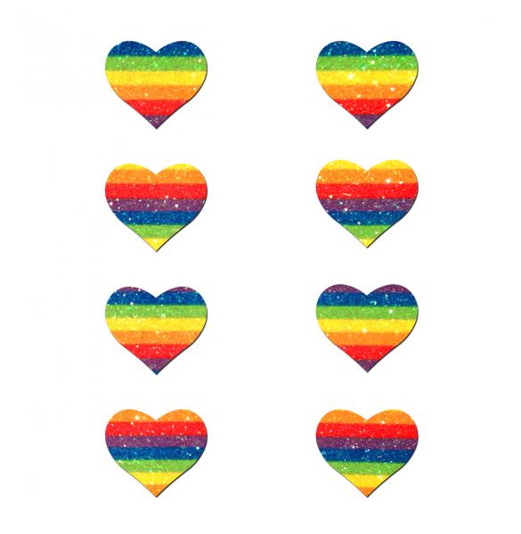 Pastease Mini Glitter Rainbow Hearts Pack Of 8
