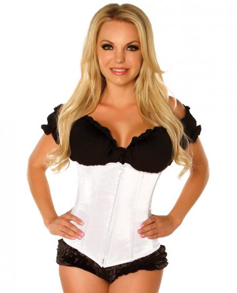 Underbust Corset Zip Up Front White 5X