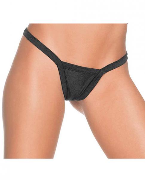 Deep V-Back Thong Panty Black O/S