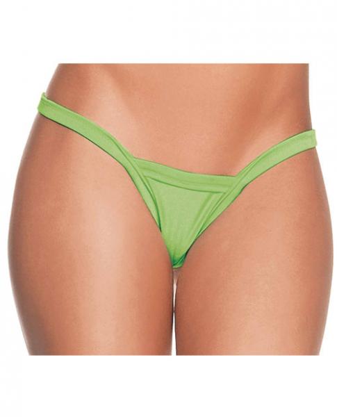 Deep V-Back Thong Panty Lime O/S