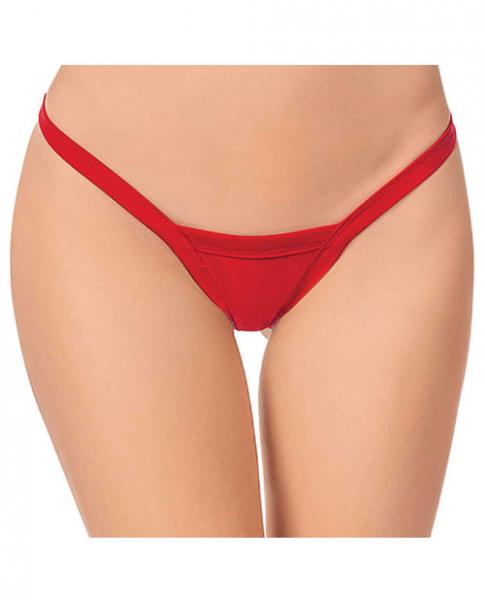 Deep V-Back Thong Panty Red O/S