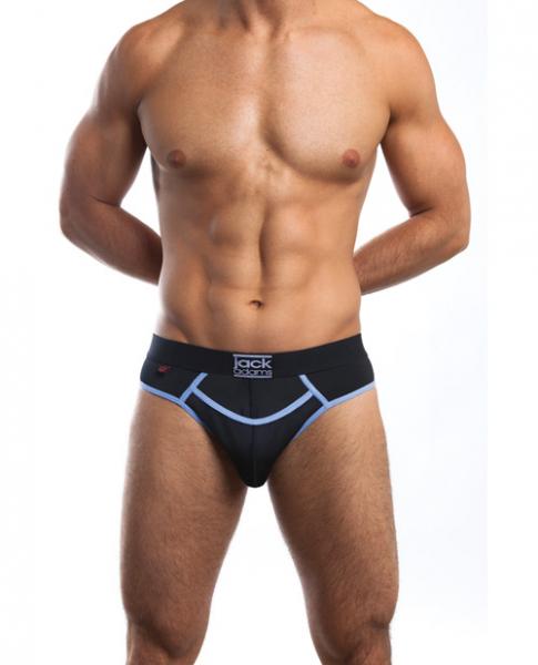 Jack Adams Flex Fit Jock Black/Sky Blue Small