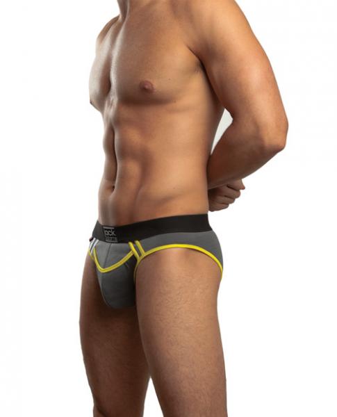 Jack Adams Crew Briefs Graphite Yellow Large