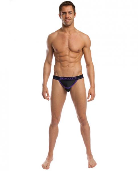 Bodyflex Mesh Thong Black/Purple Small