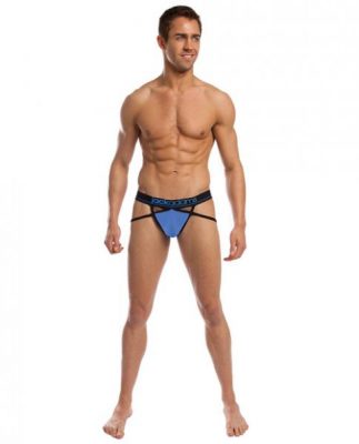 Jack Adams Jock Thong Black/Blue Large