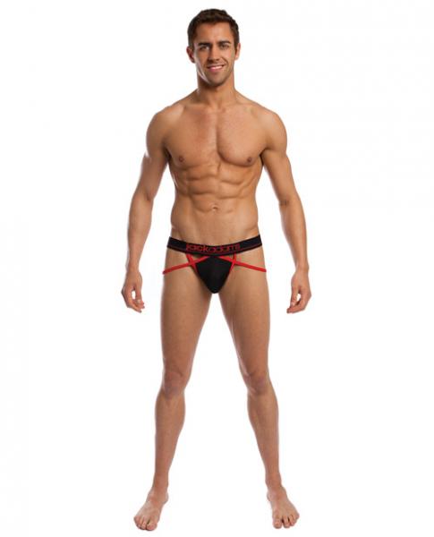 Jack Adams Jock Thong Black/Red Large