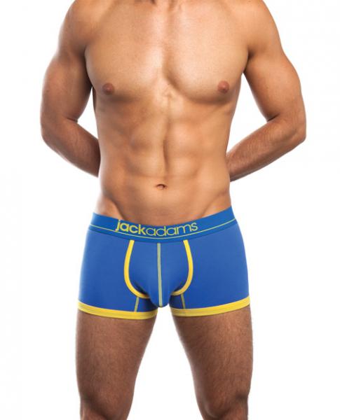 Jack Adams Shorty Boxer Briefs Blue/Yellow Large