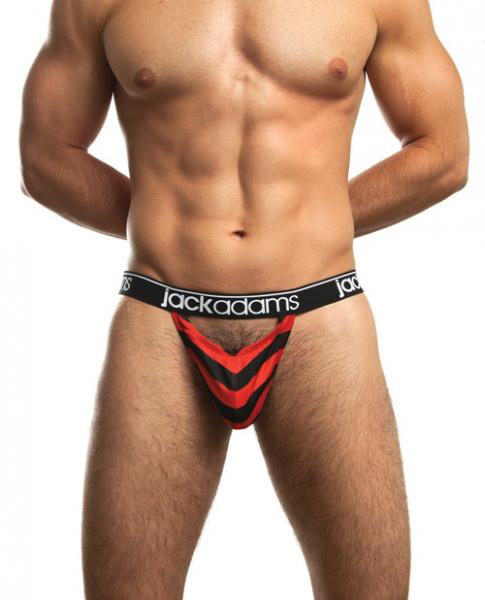 Jack Adams Flyer Thong Black Red Stripe Medium