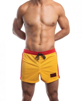 Jack Adams Air Mesh Gym Shorts Gold/Red Small