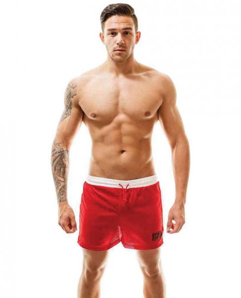 Air Mesh Gym Short Red White Large