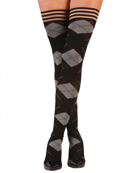 Kixies Kimmie Argyle Thigh High Tights Argyle C