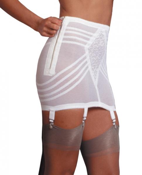 Zippered Open Bottom Girdle White 3X