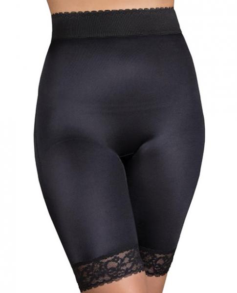 Rago Shapewear Long Leg Shaper Gripper Lace Bottom Black 11X