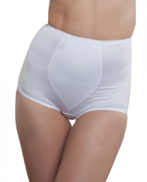 Rago Shapewear Rear Shaper Panty Brief Light Shaping Contour Pads White 2X
