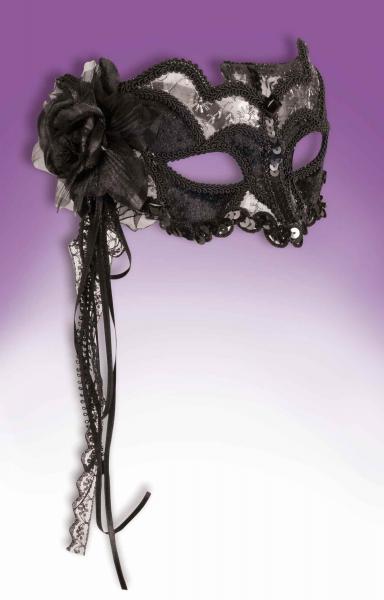 Venetian Mask Black/Silver O/S