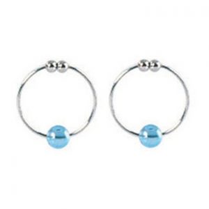 Crystal Bead Nipple Rings - silver
