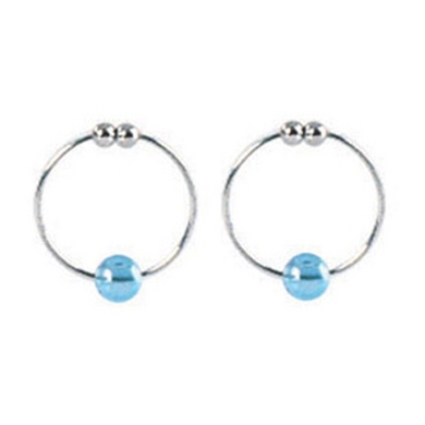 Crystal Bead Nipple Rings - silver