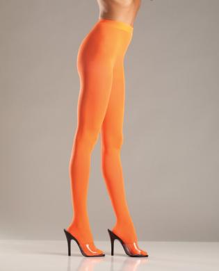 Opaque Nylon Pantyhose Orange O/S